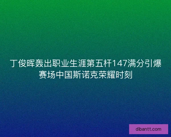 丁俊晖轰出职业生涯第五杆147满分引爆赛场中国斯诺克荣耀时刻